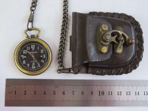 Pocket Watches Bazzato Quartz pocket watch in leather pouch with chain was sold for 200.00 on 8 Jun at 11 46 by Trust Coins in Cape Town ID 284580533